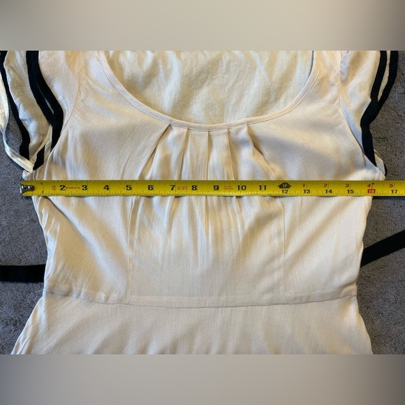Anthropologie Maeve Time Gone By Dress Cream w/ Black Trim Size 4 - Picture 7 of 10